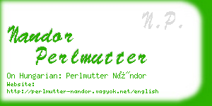 nandor perlmutter business card